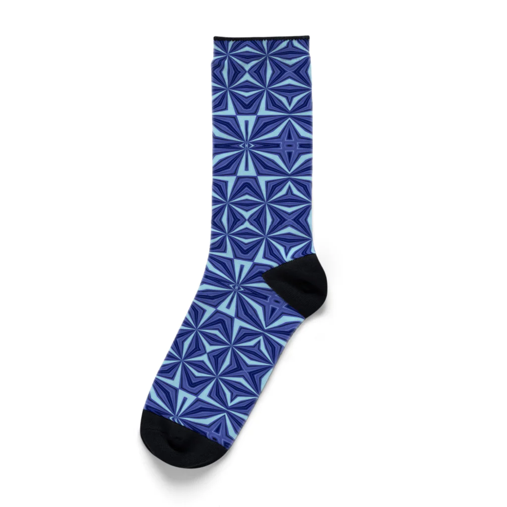 nordmint　(ノルドミント)の青色幾何学パターン靴下A ソックス
