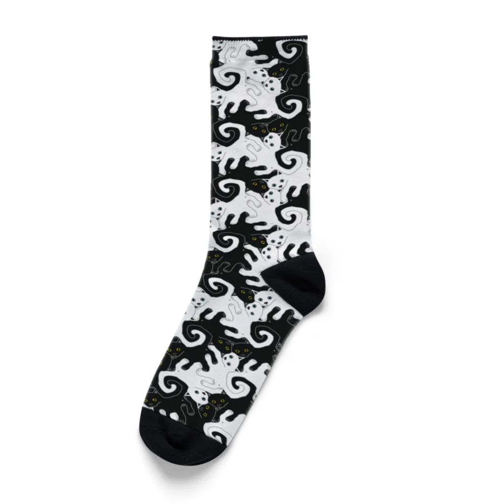 みかんの猫パンチ白猫&黒猫 Socks