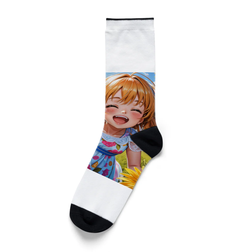 poketuのかわいい少女のイラストグッズ Socks