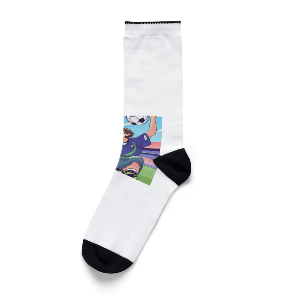 ほっこりグッズBASEのワールドカップ優勝を夢見るサッカー少年 Socks