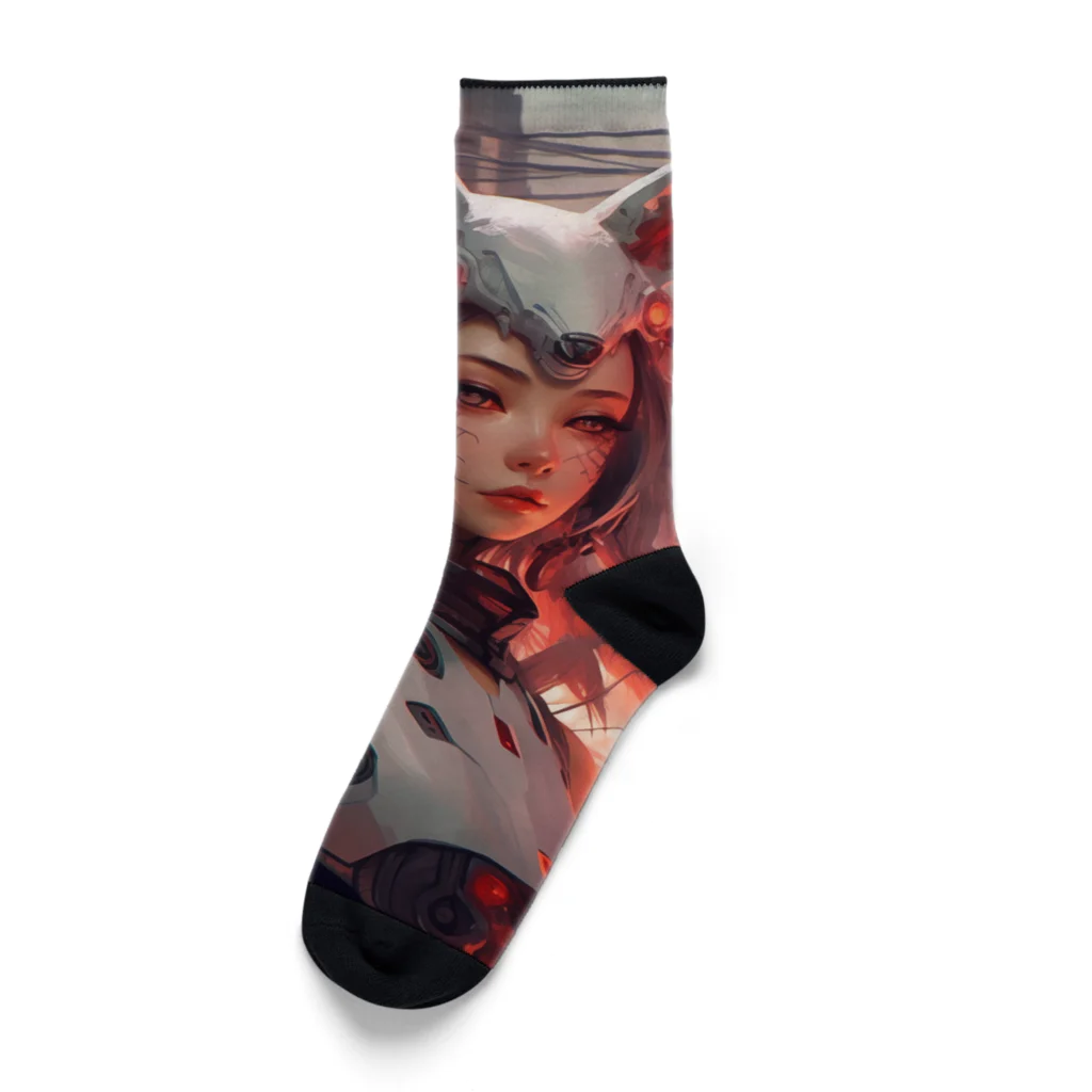 meka_onchiのサイバーパンク天照 Socks