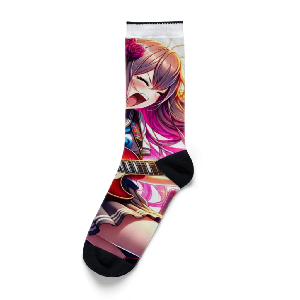 AI-Bignnerのギタリスト女子　アニメ Socks