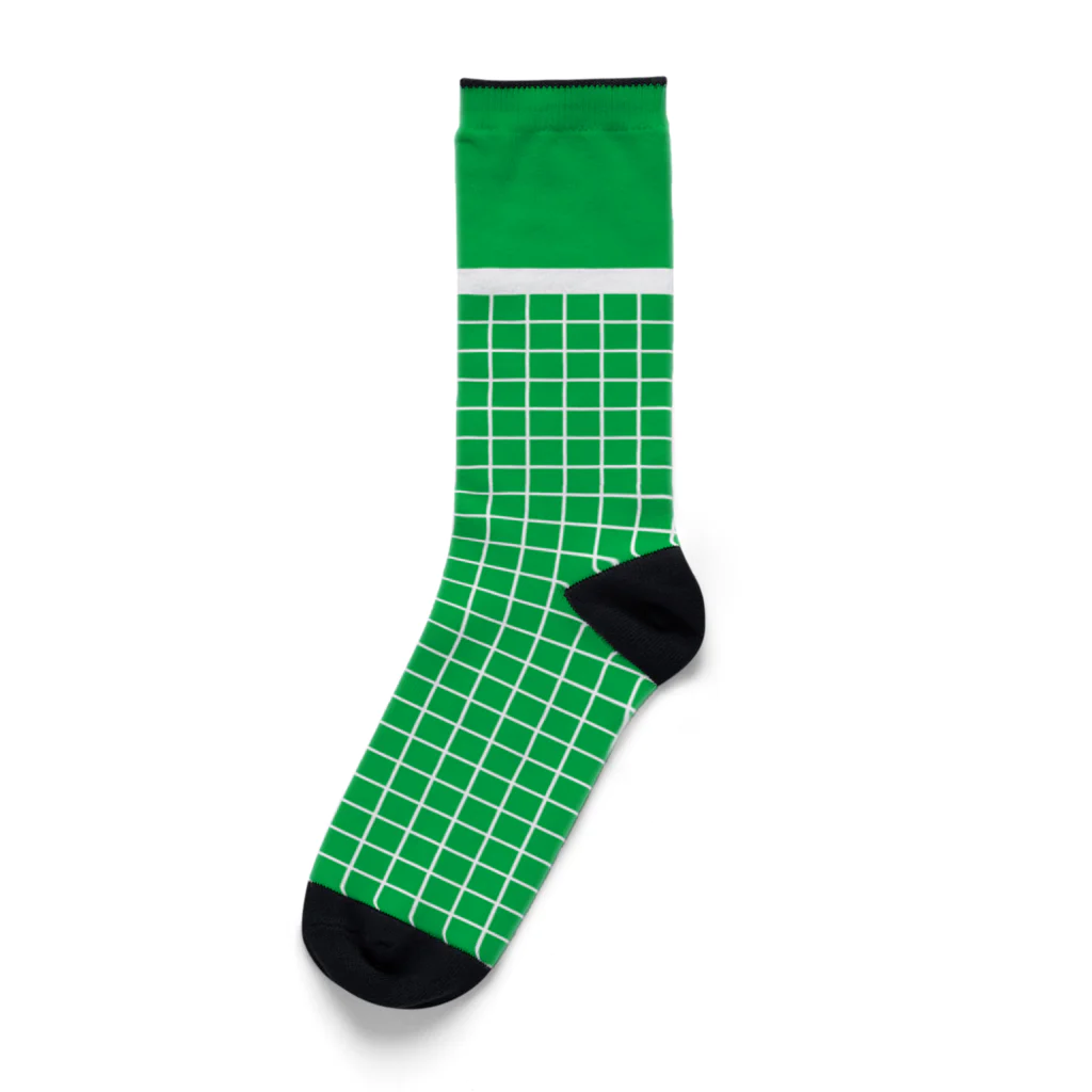 ゆっくりテニスチャンネルのOVER THE NET グリーン Socks