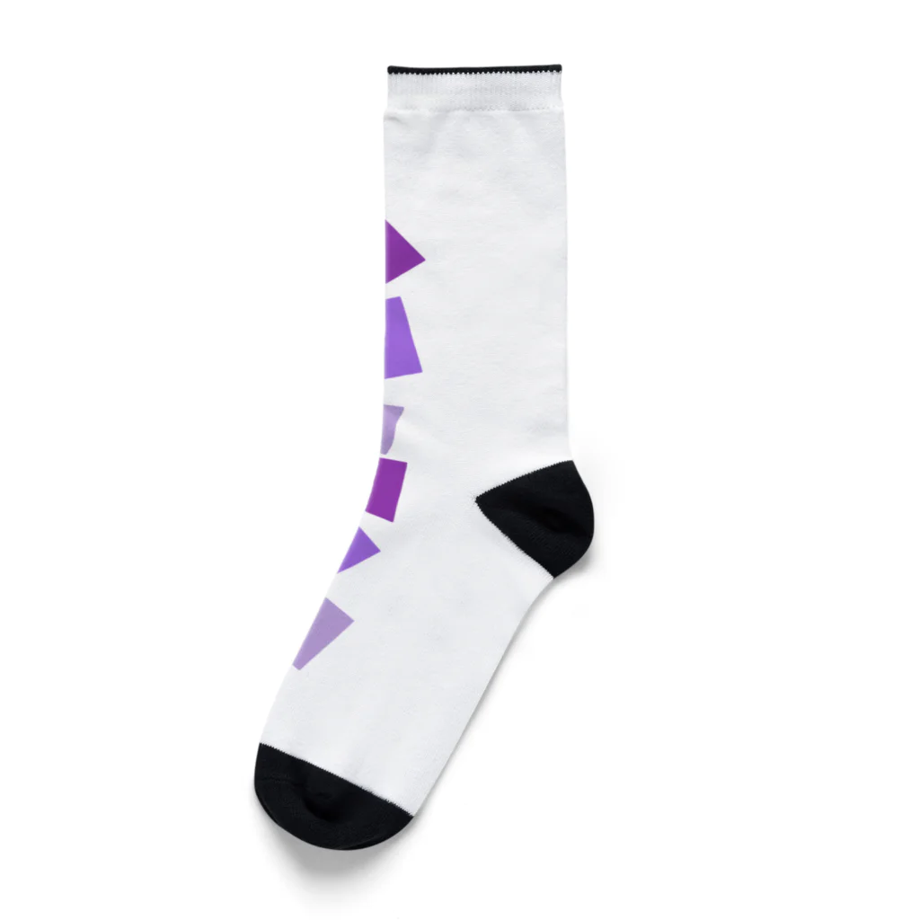 つきしょっぷの紫色の四角形 Socks