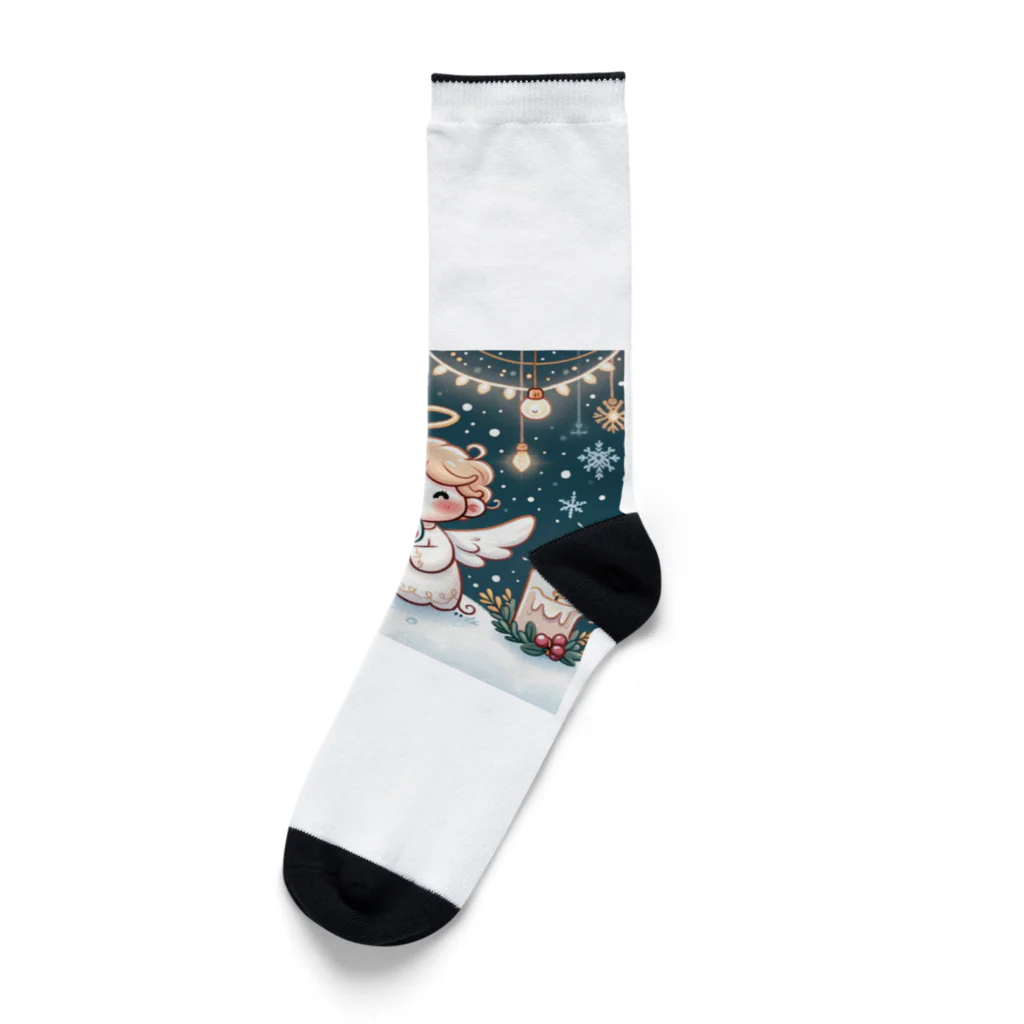 たまき工房の呑(どん)天使のクリスマスデフォルメ Socks