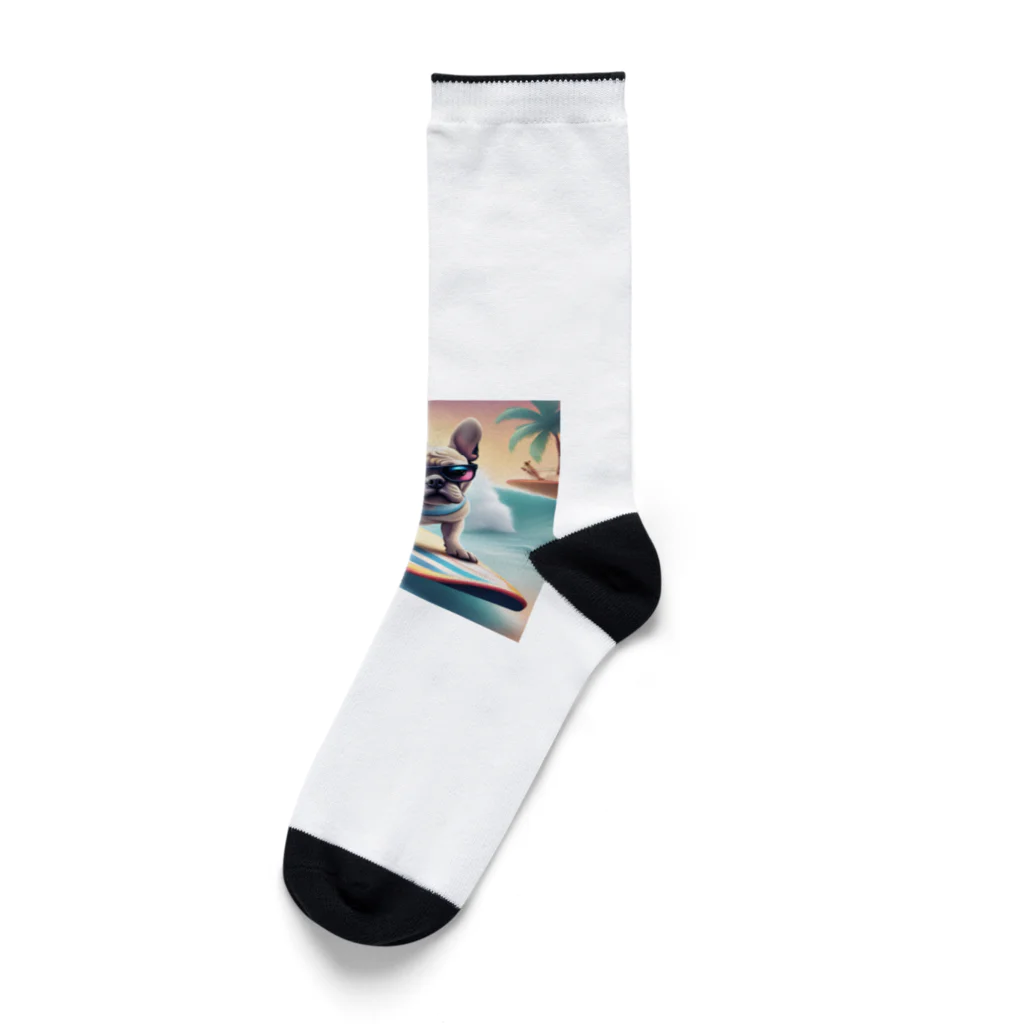 ChicCanvas Boutiqueの波乗り大好きフレンチブルドッグ Socks