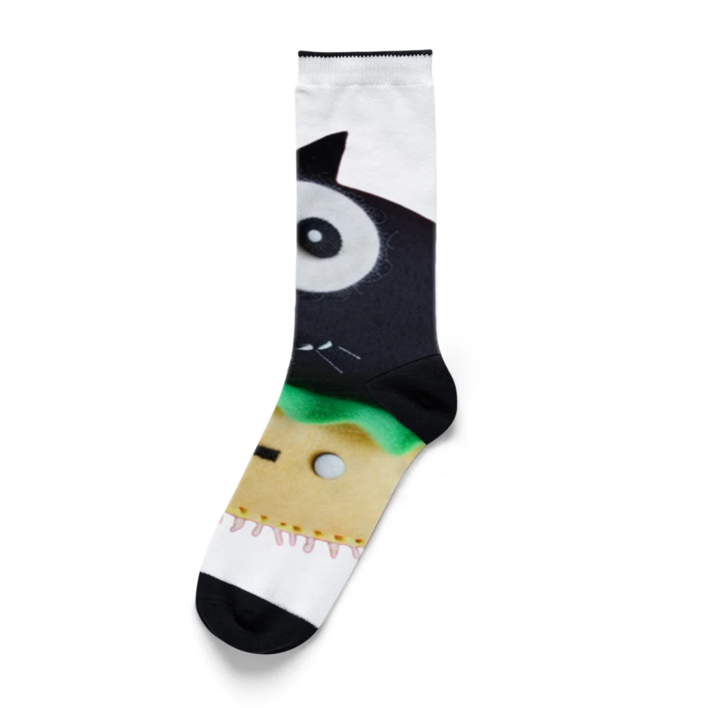 ヤマネコのうなぎバーガーのフェルトぬいぐるみ Socks