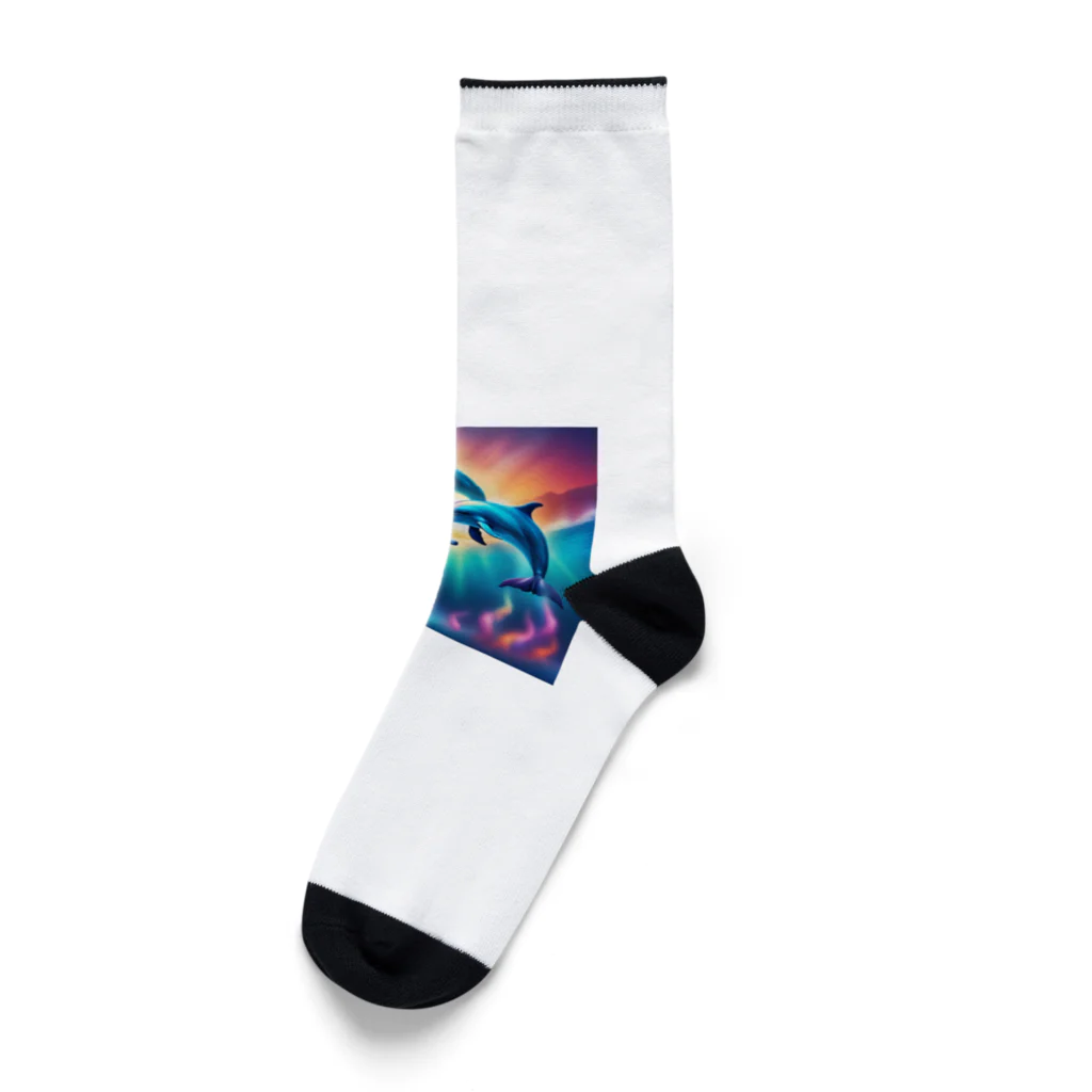 スプラッシュルークのイルカのイラストグッズ Socks