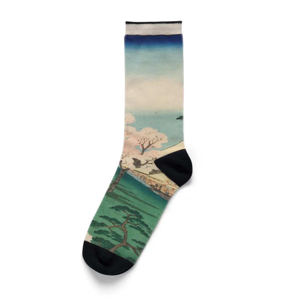 浮世絵屋の広重「冨二三十六景⑧　東都あすか山」歌川広重の浮世絵 Socks