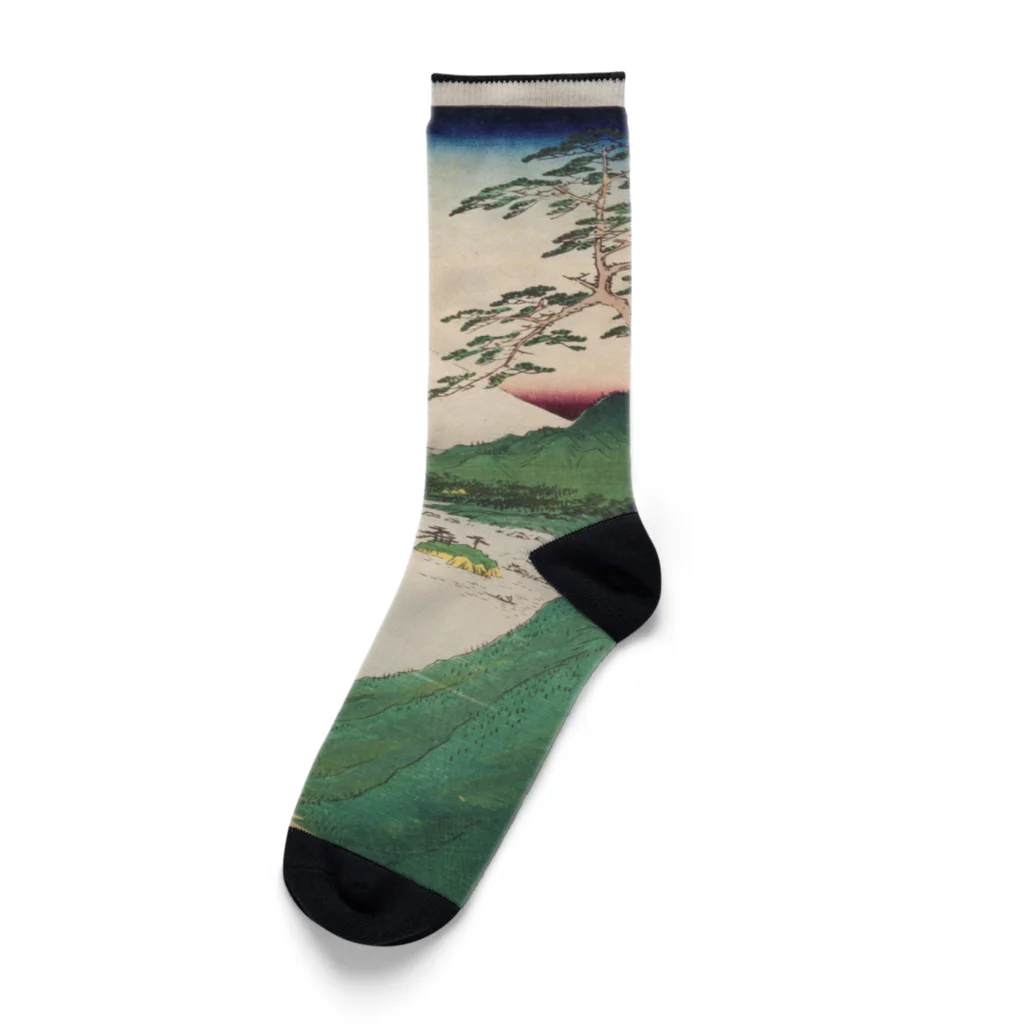 浮世絵屋の広重「冨二三十六景㉚　甲斐御坂越 」歌川広重の浮世絵 Socks