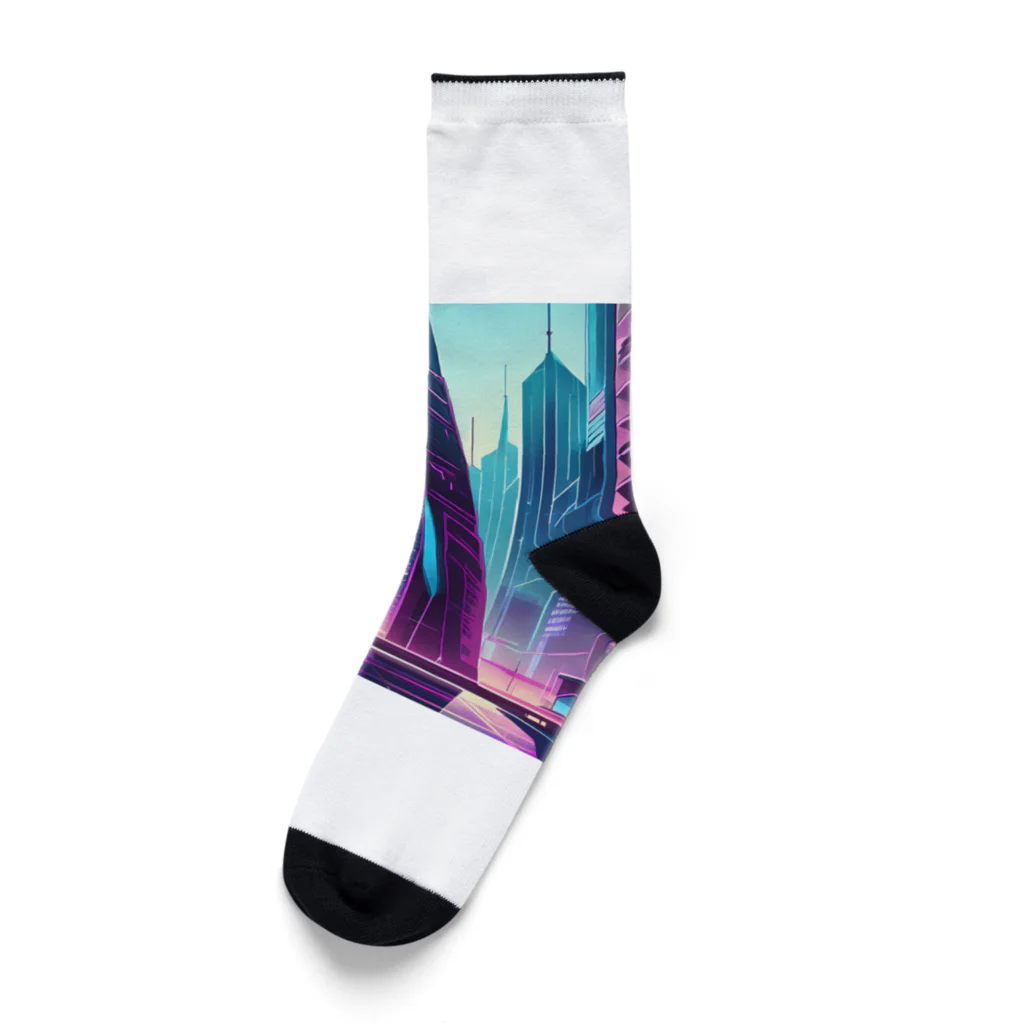 のんびりアート工房のサイバーパンク都市 Socks