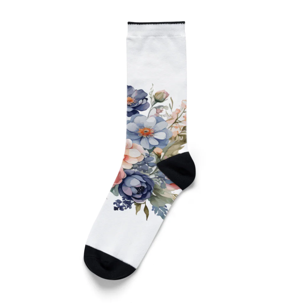 ファンシーTシャツ屋のパステルカラーの花束 Socks