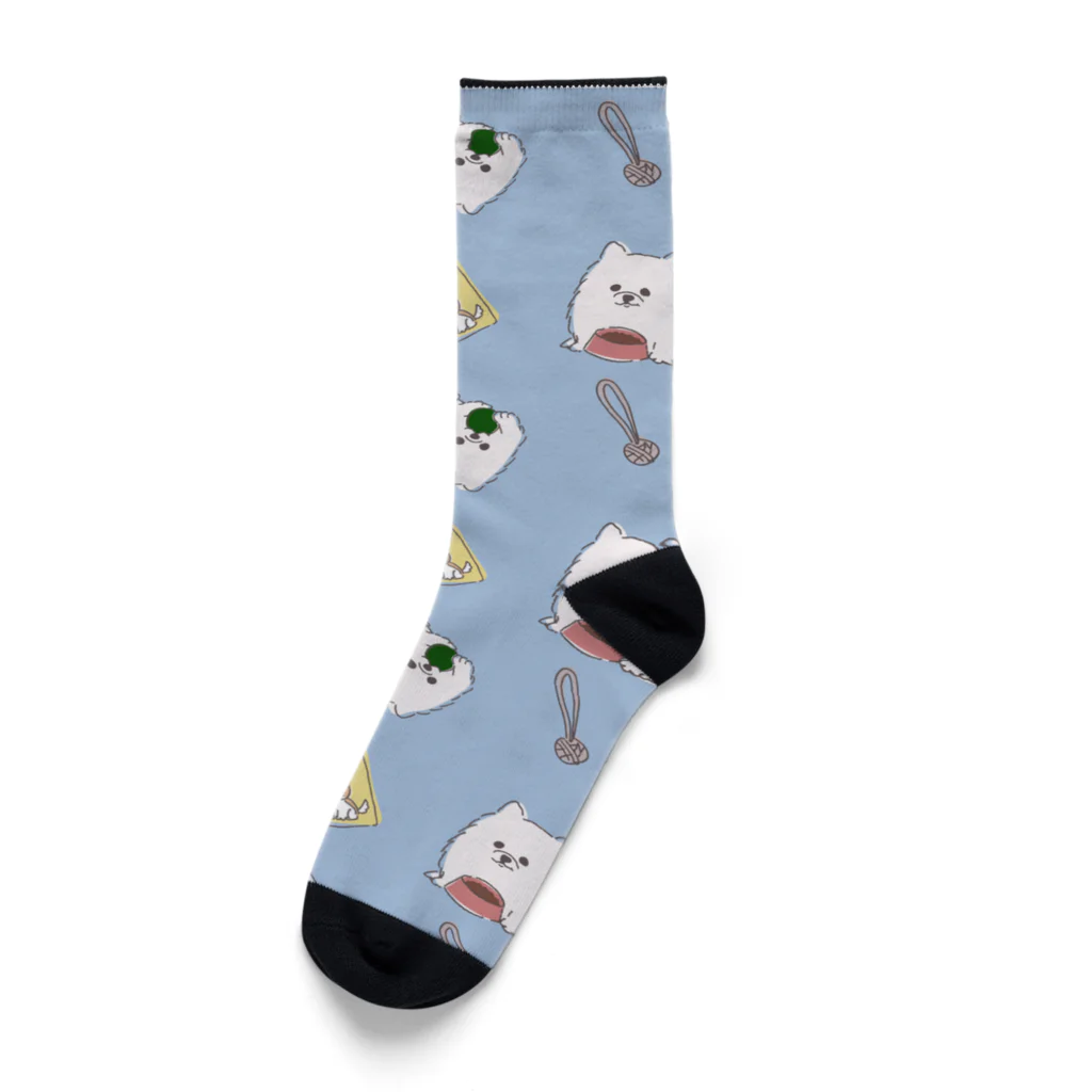 F_Illust_shopの白ぽめちゃんのパターンイラスト Socks