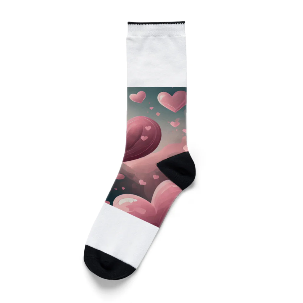 ねこねこねこんのピンクハート Socks
