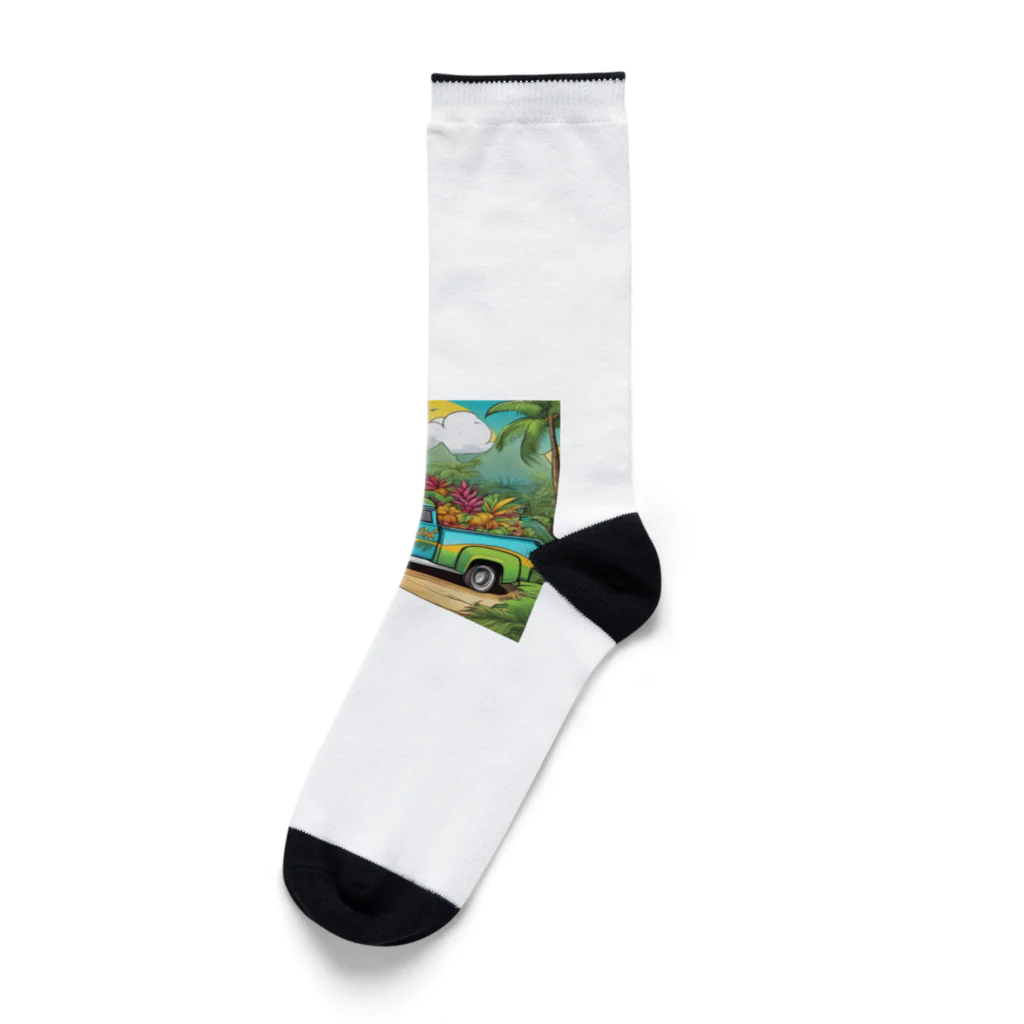 どうぶつやのハワイ　ピックアップトラック Socks