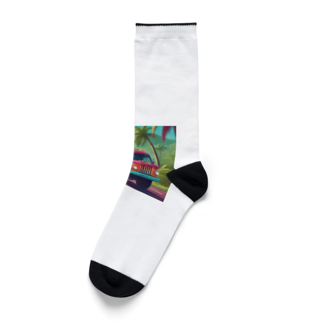 どうぶつやのハワイ　ピックアップトラック Socks