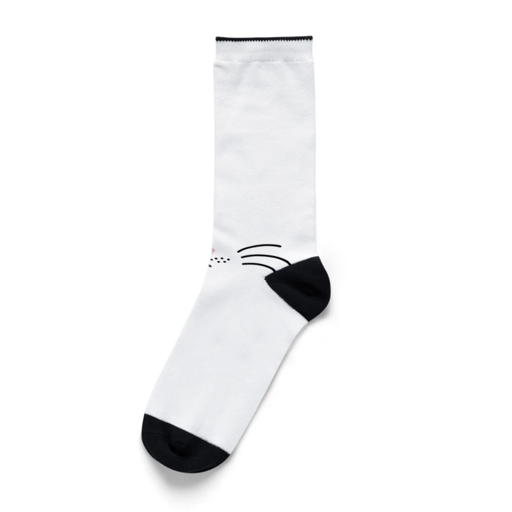 あにまるマスクのシンプルでかわいい猫の顔01 Socks