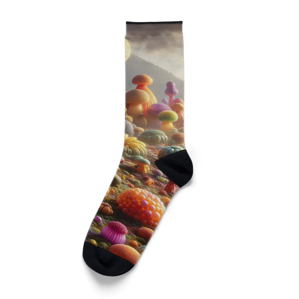 LOVE MUSHROOMのキノコワンダーランド Socks