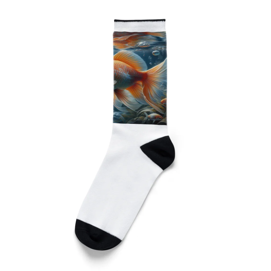 アートフル・メッセンジャーの金運招福金魚様 Socks