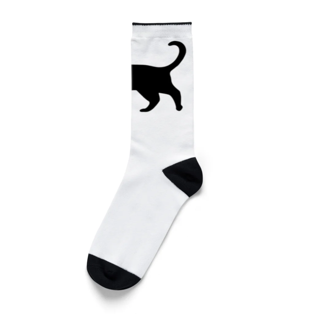 Teatime ティータイムの黒猫は見ていた　ねこ Socks