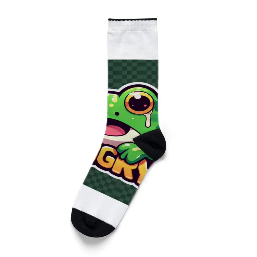 カエルグッズのHUNGRYカエル Socks