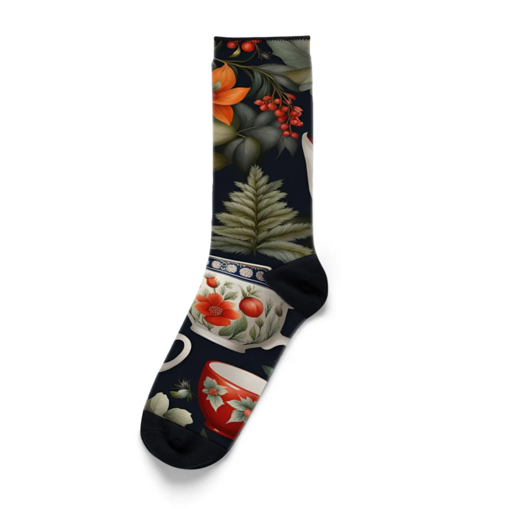 (っ◔◡◔)っ ♥ Le Petit Trésor ♥の花の詩カップ(The Flower Poetry Cup) Socks