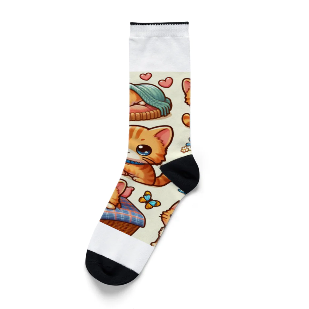 yos-1292583のねこニコばん Socks