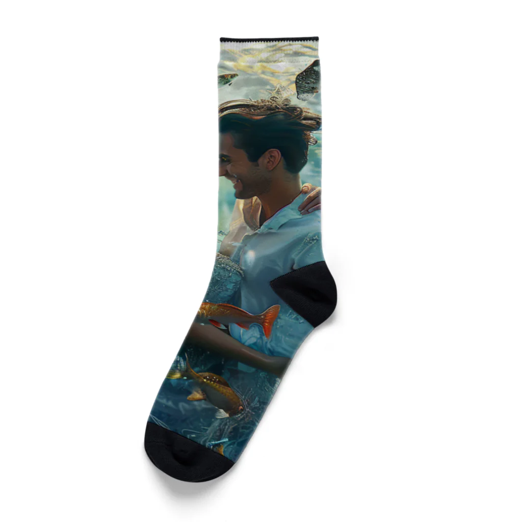 AQUAMETAVERSEの人魚姫と王子の微笑み アメジスト 2846 Socks