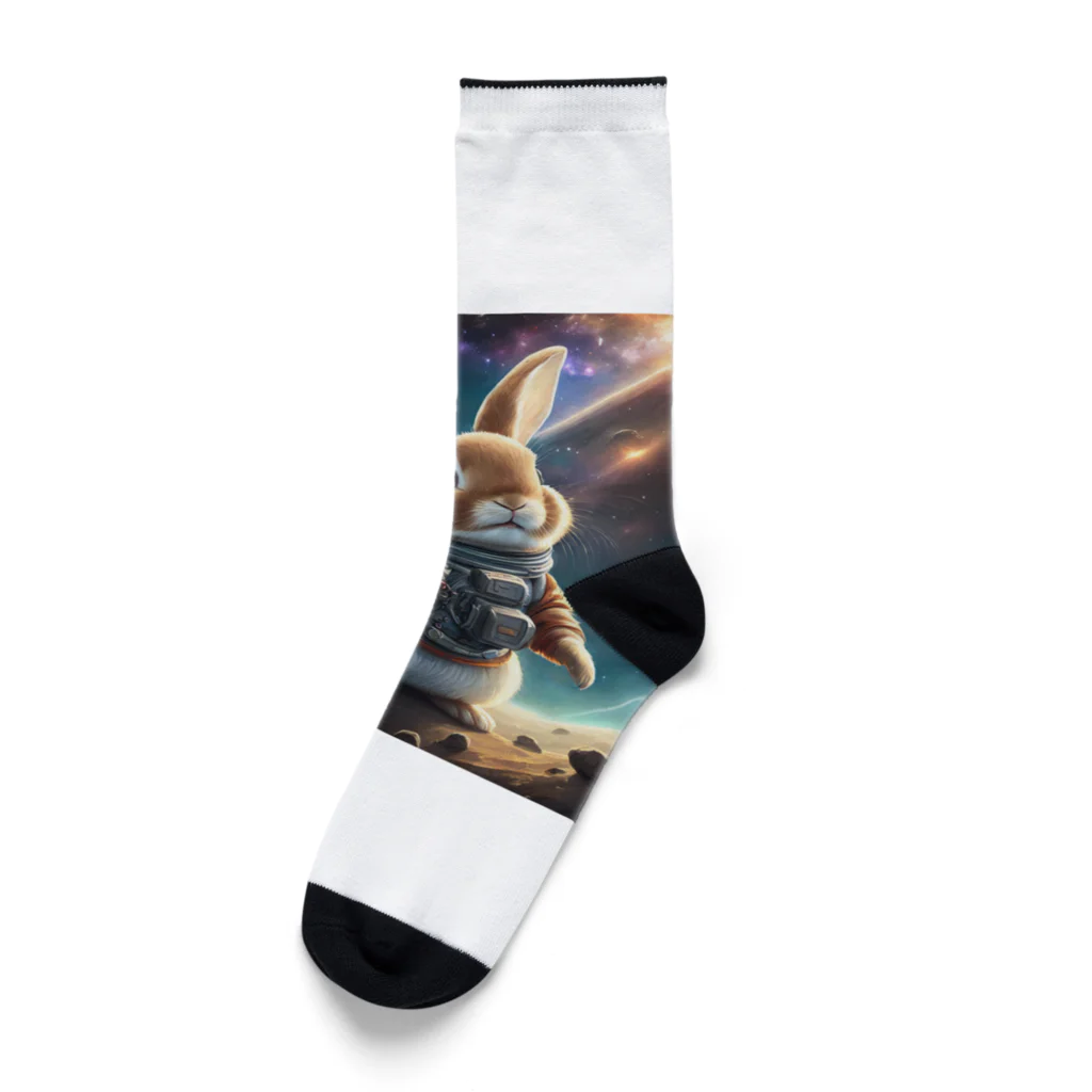 うさぎやの宇宙を旅するうさぎ Socks