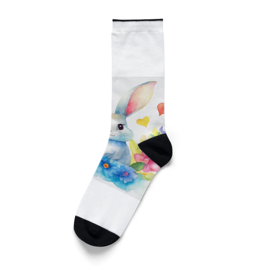 うさぎやの花に囲まれたうさぎ2 Socks