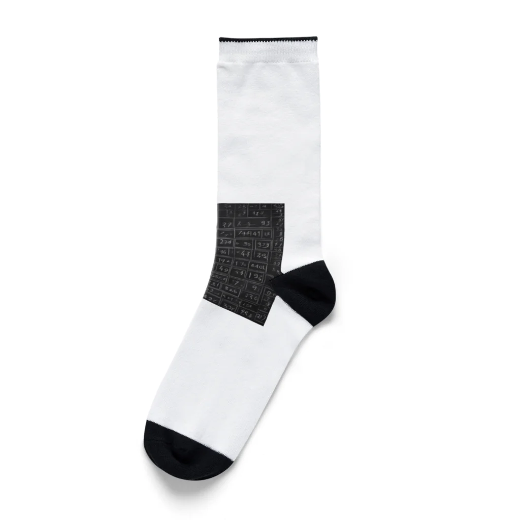 Isaiah_AI_Designの黒板の数字 Socks