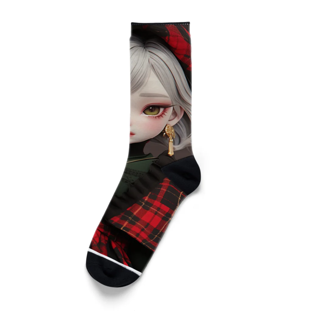 AQUAMETAVERSEのタータンチエクの服を着た少女　なでしこ1478 Socks