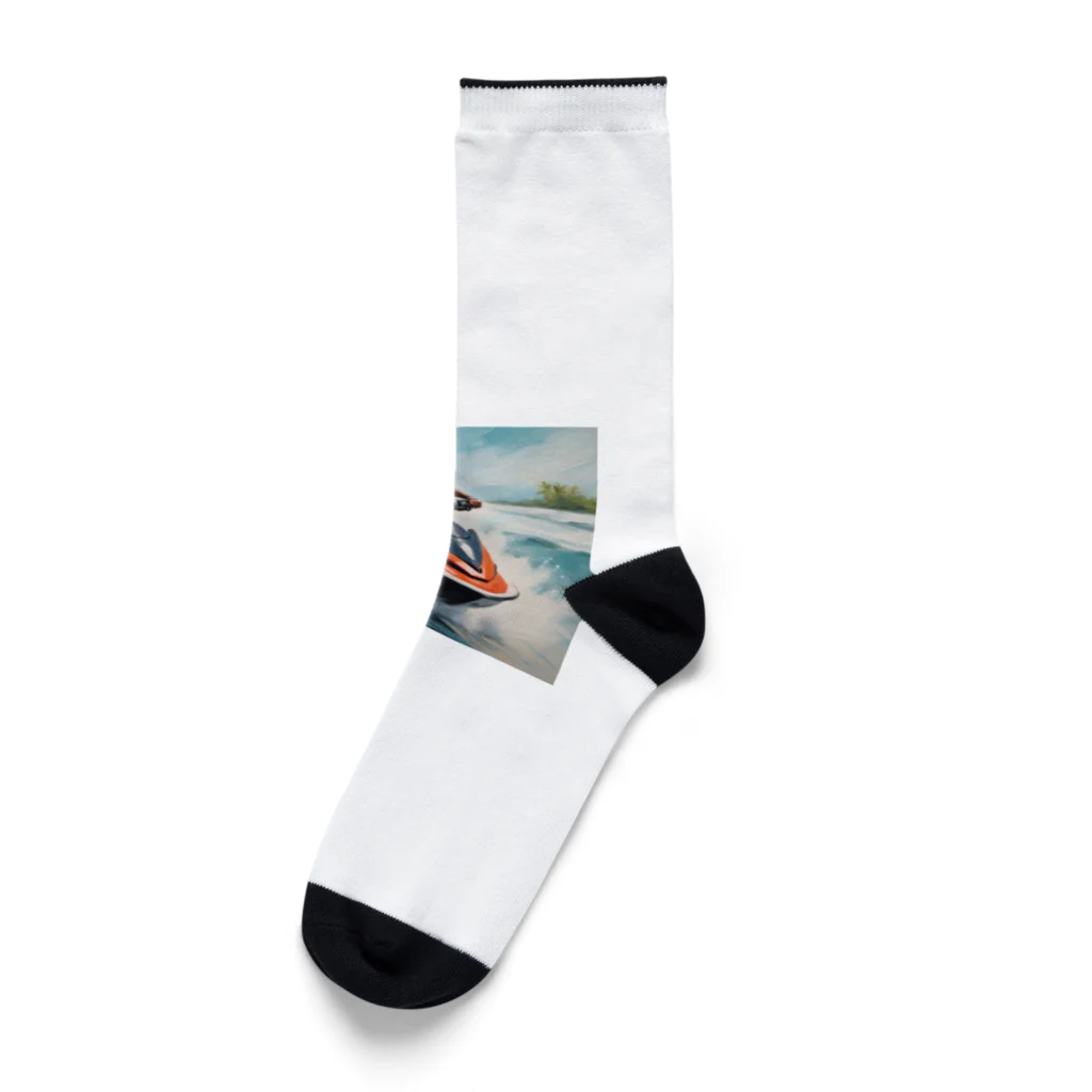 qloのジェットスキー乗り乗りグランマ Socks