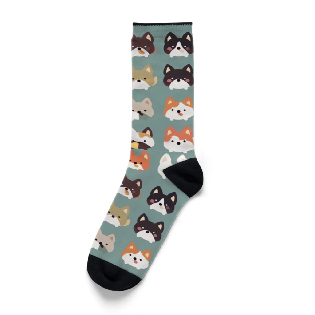 YURUPOYONの犬まみれ Socks