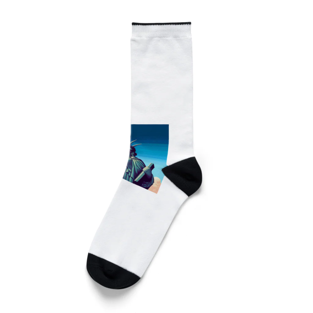 Pixel Art Goodsの自由の女神像（pixel art） Socks