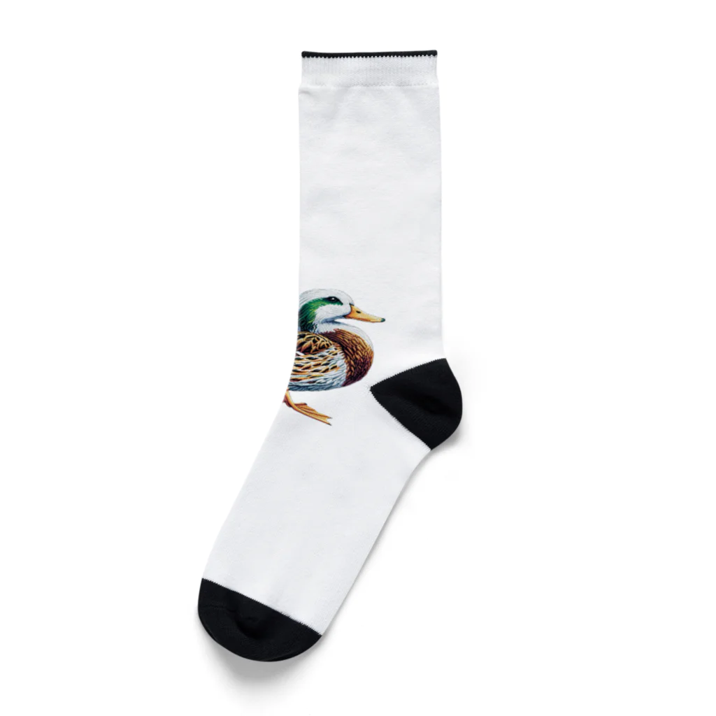 Pixel Art Goodsのカモ（pixel art） Socks