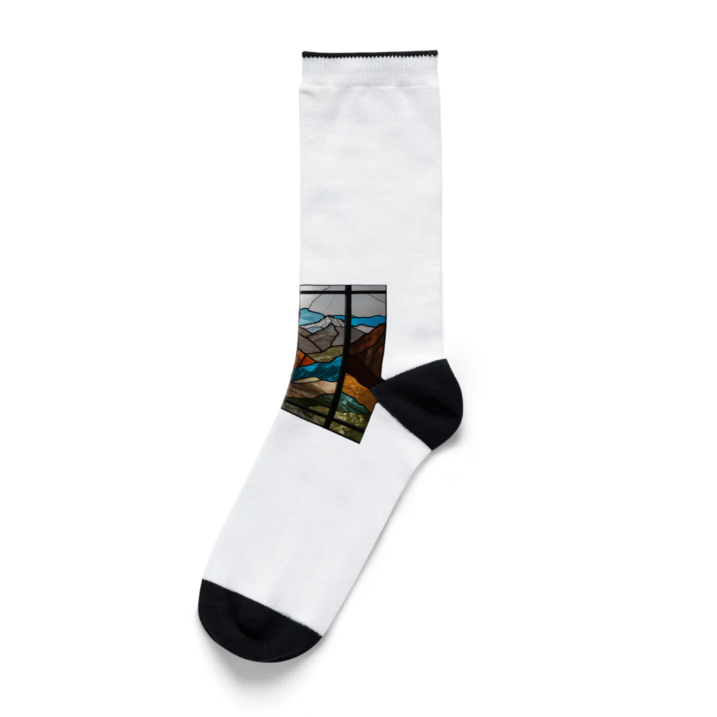 ganeshaの南米アンデス山脈のステンドグラス Socks