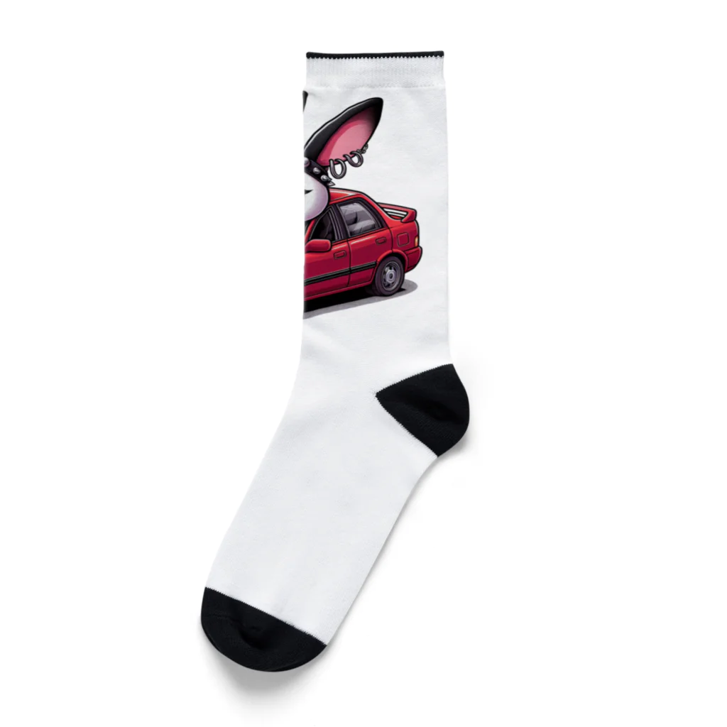 momonekokoのエモいウサギ Socks