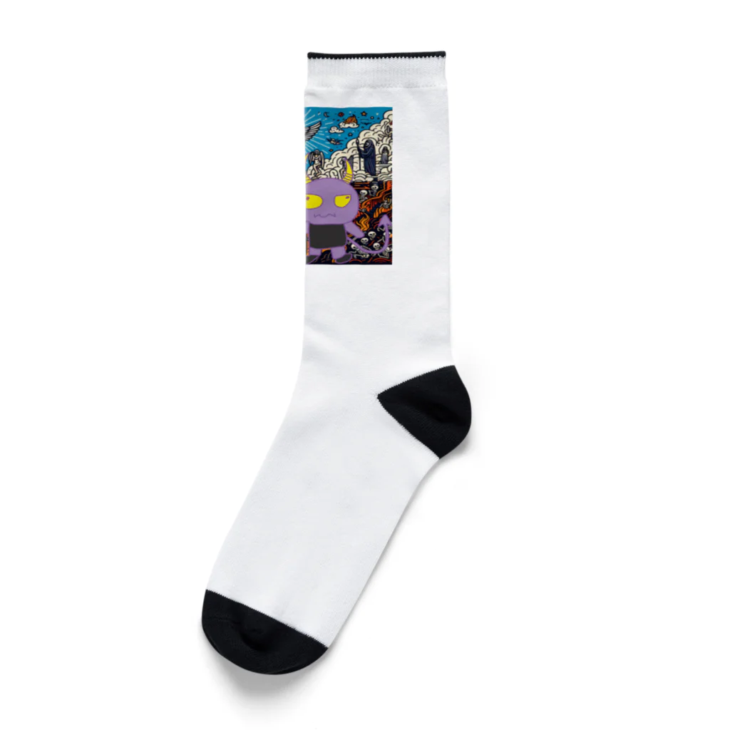 Ａ’ｚｗｏｒｋＳのらくがきのてんしとらくがきのあくま Socks