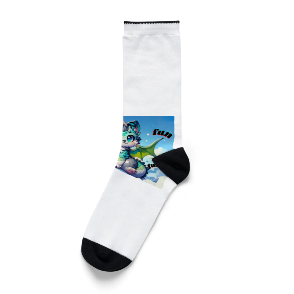 ドラにゃん🐾のグリーンドラニャン  Socks