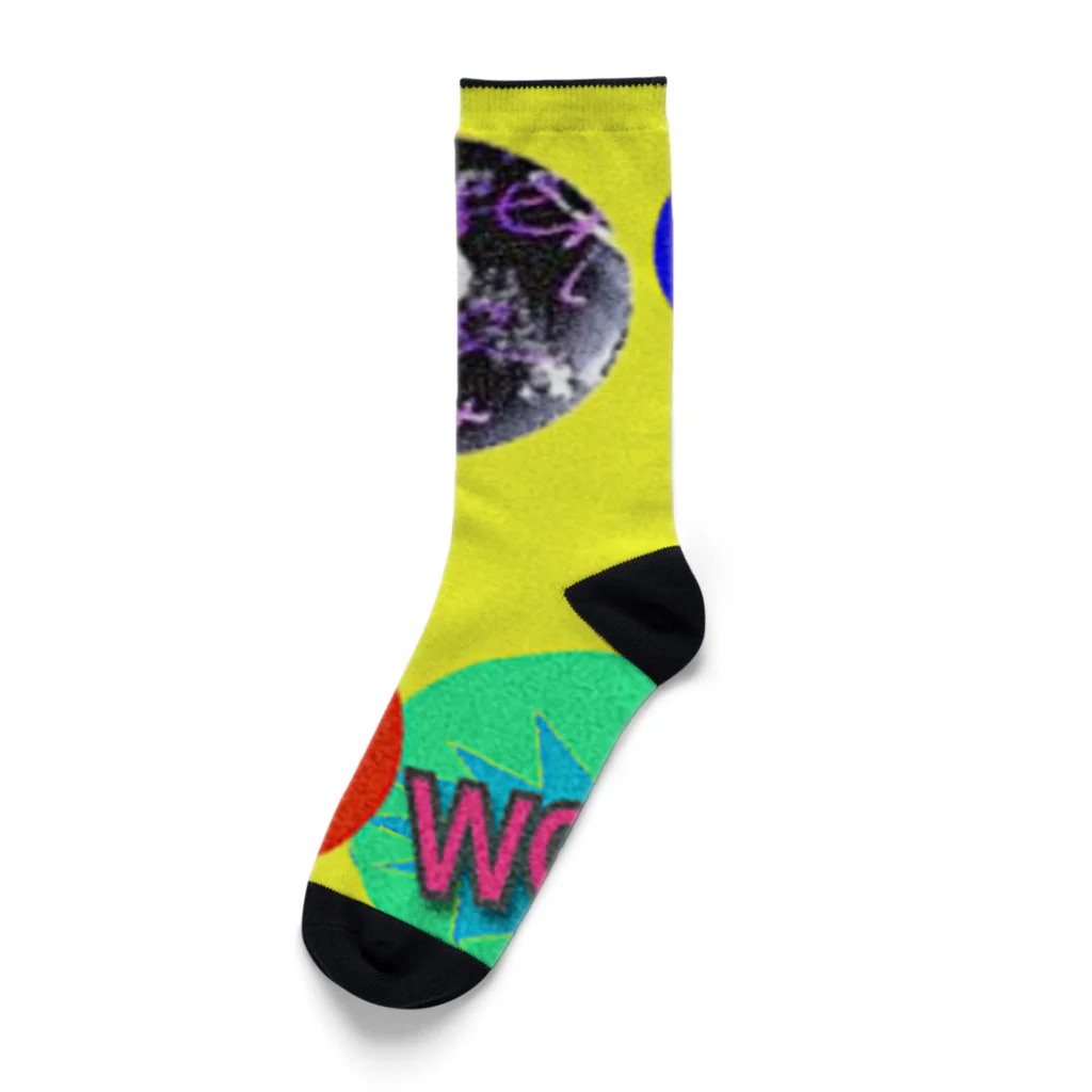 PAW WOW MEOWの80年代風ステッカー☆彡 Socks