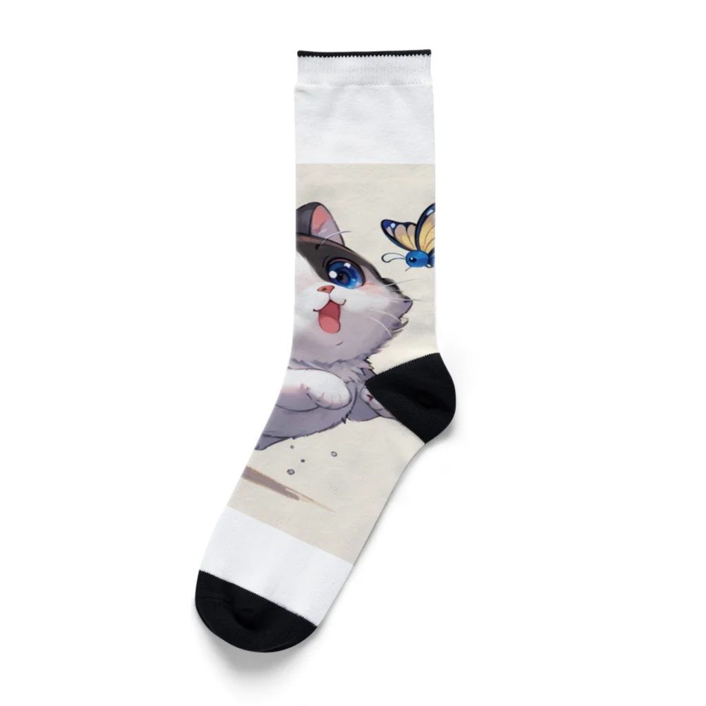 yos-1292583のねこニコばん Socks