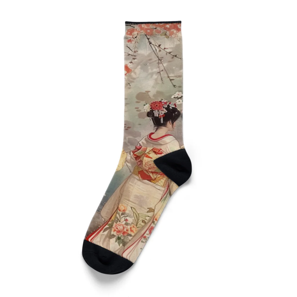 AQUAMETAVERSEの優雅な花見桜の花満開　なでしこ1478 Socks