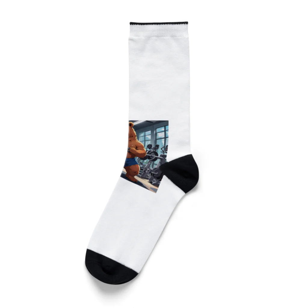 noBuのジムでエクササイズをしている熊 Socks