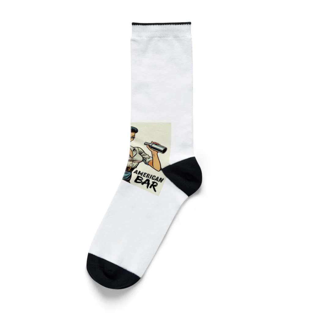 AMERICAN BARのアメコミ風バーテンダー Socks