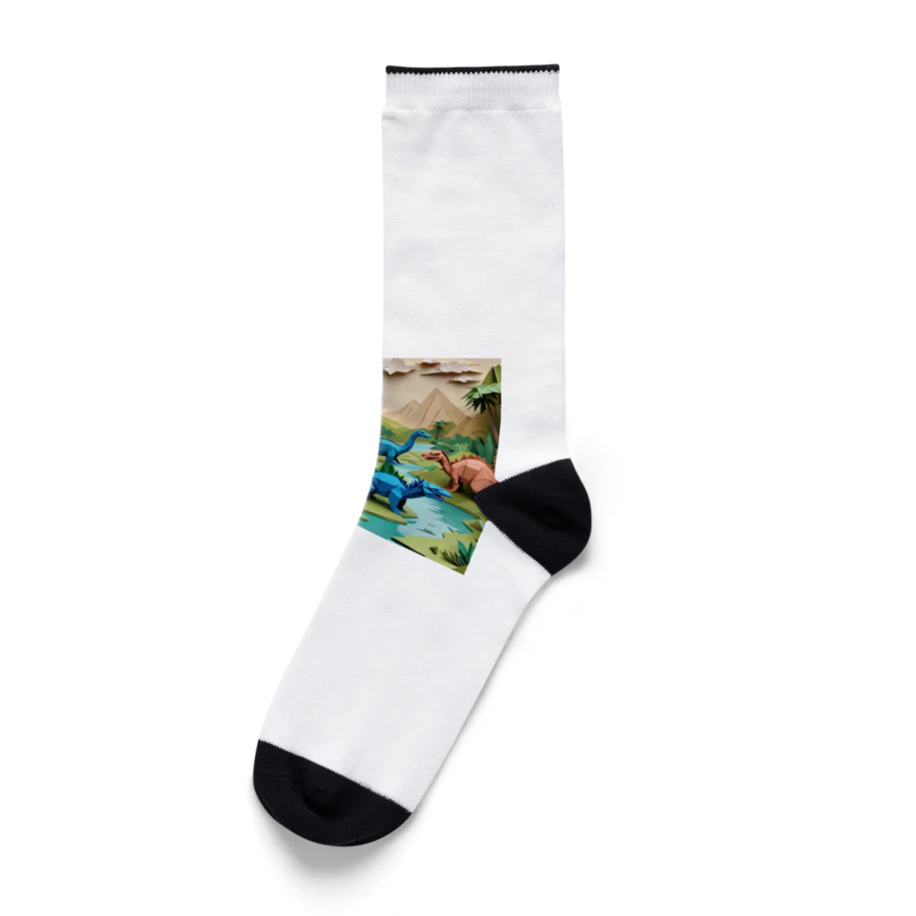 OTIRUBUTUBUTUの折り紙でザウルス Socks