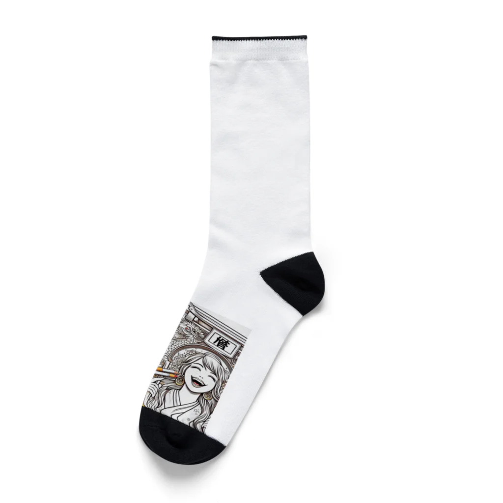 39キリリンの笑う門には福来る Socks