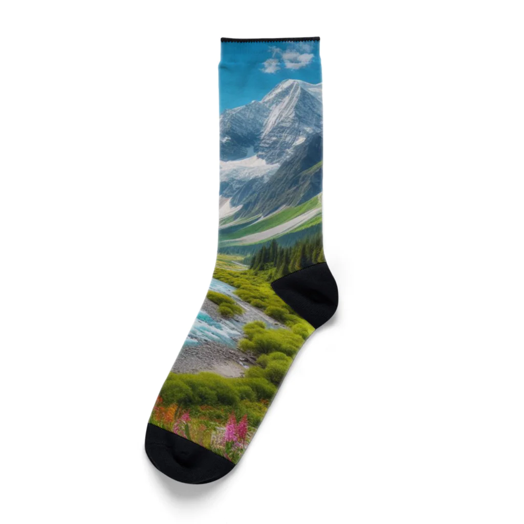 130Saitohの山間の風景 Socks