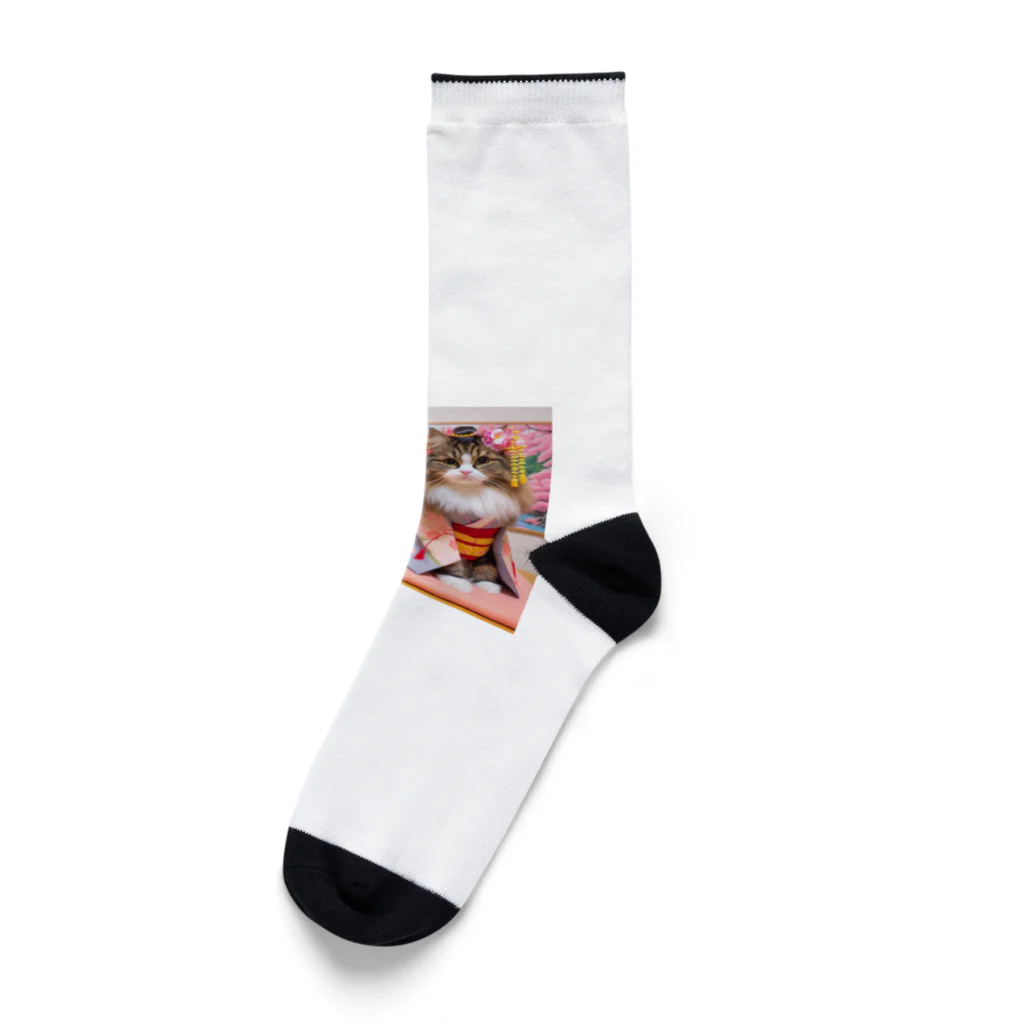 sophie138の舞妓ネコおにゃん Socks