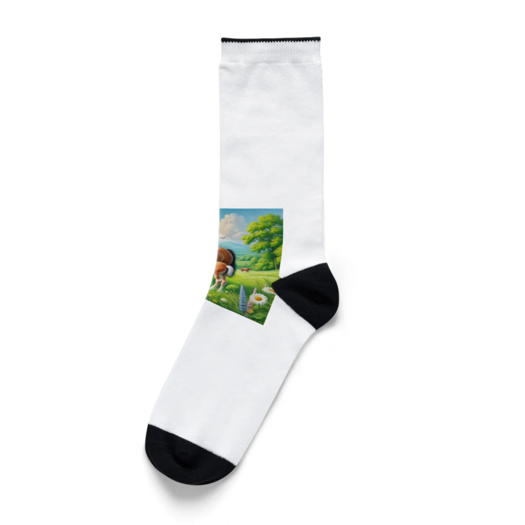 akinyan3128の大丈夫？(お馬の親子) Socks